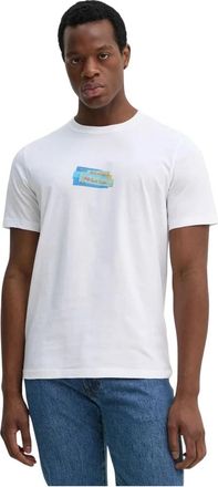 Paul Smith Label Print T-Shirt - Heren - T-shirts - Wit - M - Katoen - Tops