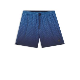 BOSS Logo-badge swim shorts with degrad&eacute; monogram print