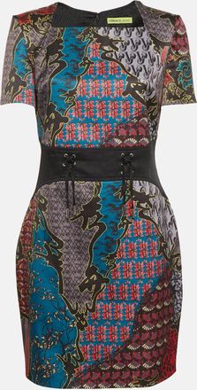Versace Jeans Multicolor Print Knit Short Dress
