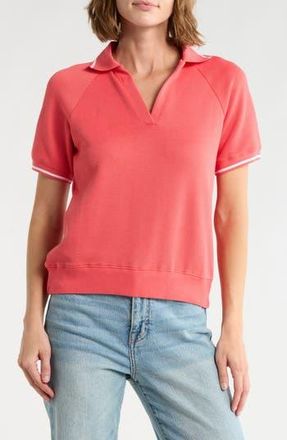Joie Contrast Stripe Polo in Coral Red/White at Nordstrom Rack, Size X-Small