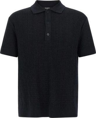 Balmain Polo con monogramma - Blu