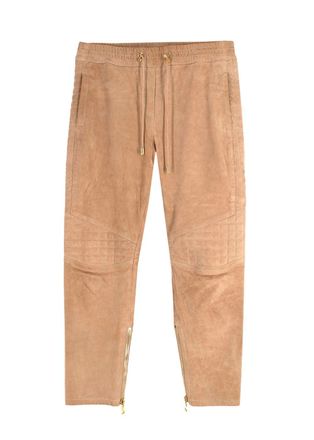 Balmain Camel Suede Joggers Size M