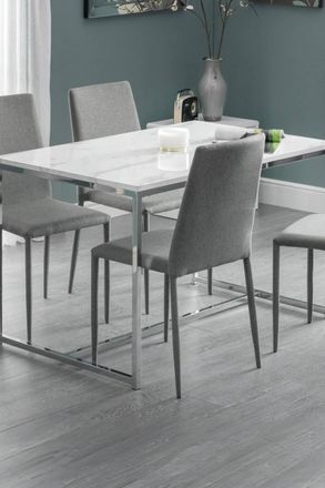Julian Bowen Scala Rectangular 4-6 Seater Dining Table in Silver