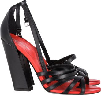 Burberry Pre-owned Womens Hove Chunky Heel Thong Sandals in Black Cow Leather Cowhide - Size EU 36