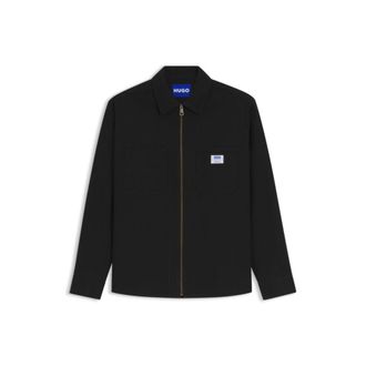 HUGO BOSS Oversized-fit overshirt in stretch-cotton canvas