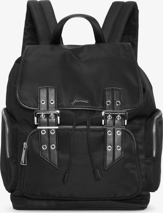 Ganni Black Bucky Nylon Backpack