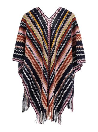 Missoni Wool-Blend Chevron Knit Cape - Multicolor