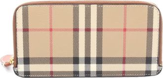Burberry checked leather card case - women - PVC/Leather - One Size - Brown