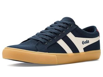 Gola Varsity Mens Classic Shoes Navy/Off White/Deep Red/Gum : 10.5 D - Medium, Leather/Textile