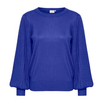 Kaffe Truien & Vesten, Dames, Blauw, XS, Vrouwelijke Gebreide Trui Clematis Blauw