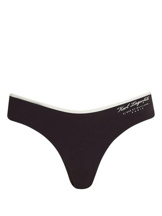 Karl Lagerfeld Hotel karl bikni bottoms - women - Elastane/Polyamide - L - Black