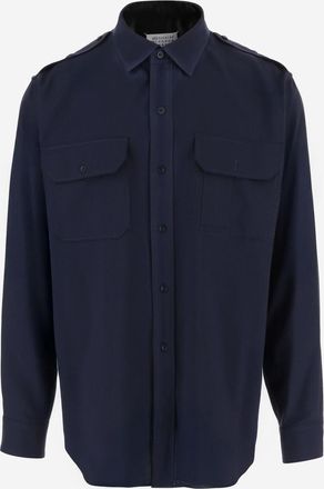 Maison Margiela Navy Blue Regular Shirt