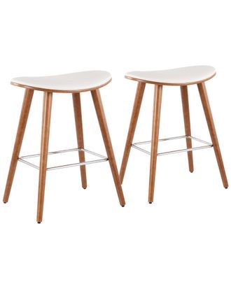 LumiSource Set Of 2 Saddle Counter Stools