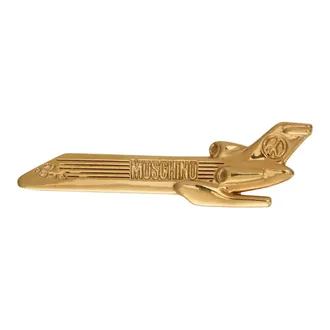 Moschino Accessoires, Dames, Geel, ONE Size, Airplane Pin