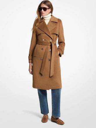 Michael Kors Belted Wool Blend Coat