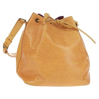 Louis Vuitton Petit Noe Monogram Canvas Yellow Leather Handbag (Pre-Owned)