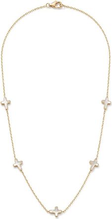 Argento Vivo Mother-of-Pearl Cross Station Necklace in Gold at Nordstrom