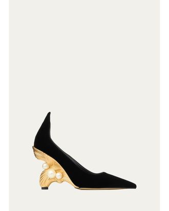 Jimmy Choo London 95mm Ithaca Embellished Velvet Pumps