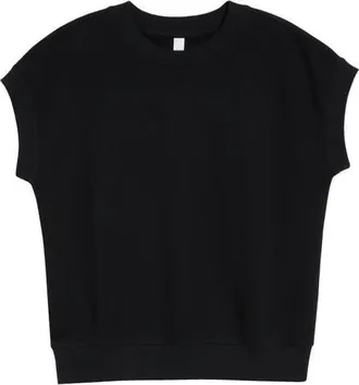 Zella Go Easy Terry Cotton Blend Sweatshirt in Black at Nordstrom, Size X-Small