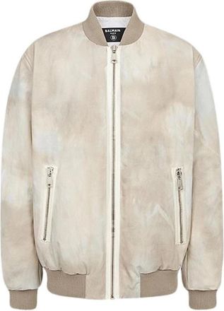 Balmain Katoenen Bomberjack met Woestijnprint - Heren - Bomber jackets - Beige - S - Katoen - Jassen