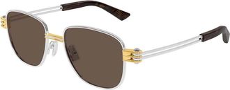 Bottega Veneta BV1380S 001 Mens Sunglasses Silver Size 51