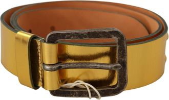 John Galliano Genuine Leather Rustic Buckle Waist Mens Belt