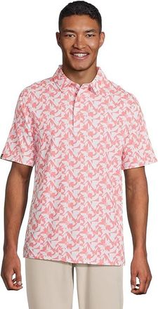 Callaway Layered Floral Polo Mens Clothing Strawberry Pink : 2XL, Polyester