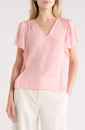 Ramy Brook Bronta V-Neck Top in Soft Tulip at Nordstrom Rack, Size X-Large Regular