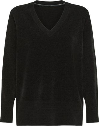 Roberto Ricci Design V-neck Knitwear, female, Black, Size: XS Stylish Sweatshirts and Hoodies