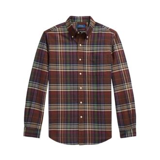 Polo Ralph Lauren Custom-fit Oxford Check Shirt - Heren - Casual Overhemden - Bruin - L - Overhemden