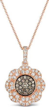 Le Vian Chocolate Flower 14K Rose Gold 0.74 Ct. Tw. Diamond Flower Pendant