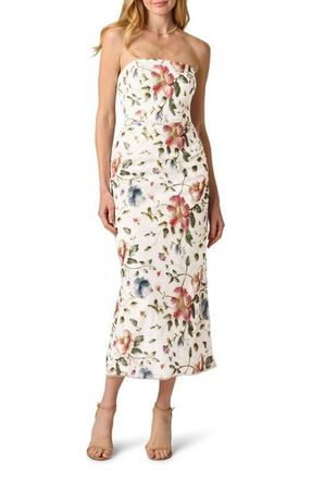 Adrianna Papell Strapless Column Gown in Ivory Multi at Nordstrom, Size 14