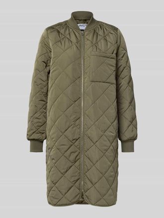 Jake*s Casual Regular Fit Steppmantel mit Stehkragen in Khaki, Größe 34