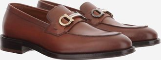 Ferragamo Mens Leather Loafers Brown Calf