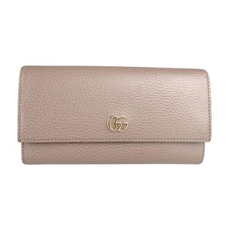 Gucci Beige Leather Long Wallet (Bi-Fold) (Pre-Owned)