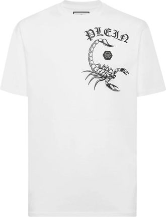 Philipp Plein T-shirt Ronde Hals SS Scorpion - Heren - T-shirts - Wit - XL - Katoen - Tops