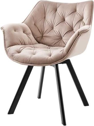 Global Interiors Drehbarer Designstuhl Converse mit Samtbezug - Champagner Greige