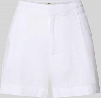 Gina Tricot Regular Fit Leinenshorts mit Bundfalten in Ecru, Größe XS