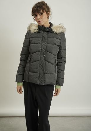 Hailys Steppjacke HAILYS LS P JK Am44y, Damen, Gr. XXL (44), grau (dgrau), Web, Obermaterial: 100% Polyester, unifarben, Jacken Steppjacke