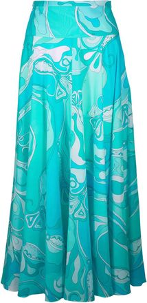 Pucci Gonna lunga con stampa Orchidee - Blu