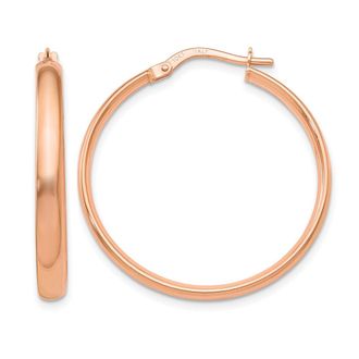 Diamond2Deal 10K Rose Gold Round Hoop Earrings