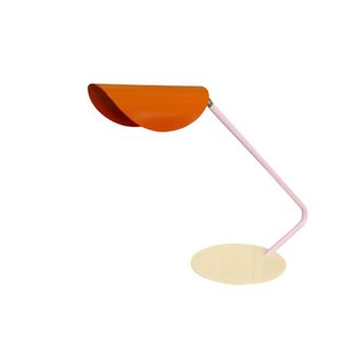 Tosel L&aacute;mpara de mesa metal multicolore pantalla naranja