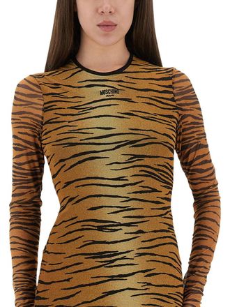 Moschino Animal Print Mesh Dress - Multicolor