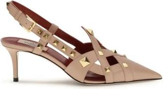 Valentino Garavani Pumps, female, Brown, Size: 7 1/2 US Goatskin Mid Heel Pumps