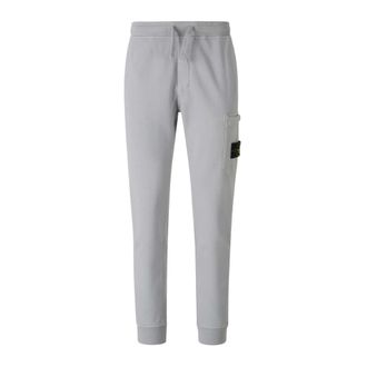 Stone Island Sweatpants, male, Gray, Size: S Cotton Fleece Sweatpants