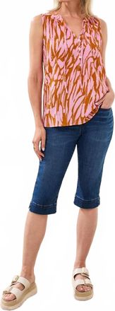 Tribal Audrey Boundless Pull On Pedal Pusher Jeans In Faded Blue