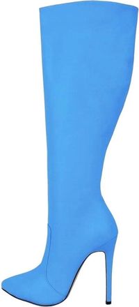 Generic Women Over Knee Boots Pointed Toe High Heel Side Zipper Pu Leather Long Winter Casual Boot