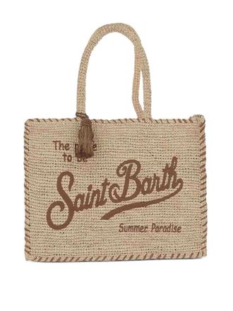 MC2 Saint Barth Vanity border raffia shoulder bag