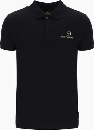 Sergio Tacchini Mens Sergio Tacchini Supermac Primo Polo Shirt Black/Gold - Size: 38