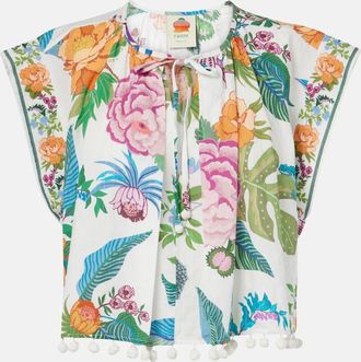 Farm Rio Blusa cropped Sweet Bloom in cotone